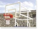 BASKETBOL POTASI DÖRT DİREKLİ TEKERLEKLİ 10MM CAM PANYALI 105X180CM